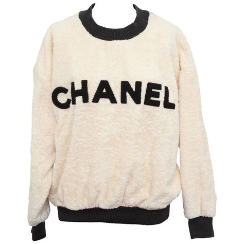 vintage chanel sweater|authentic chanel logo sweater.